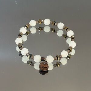 Erimish White and Brown Beaded Bracelet
